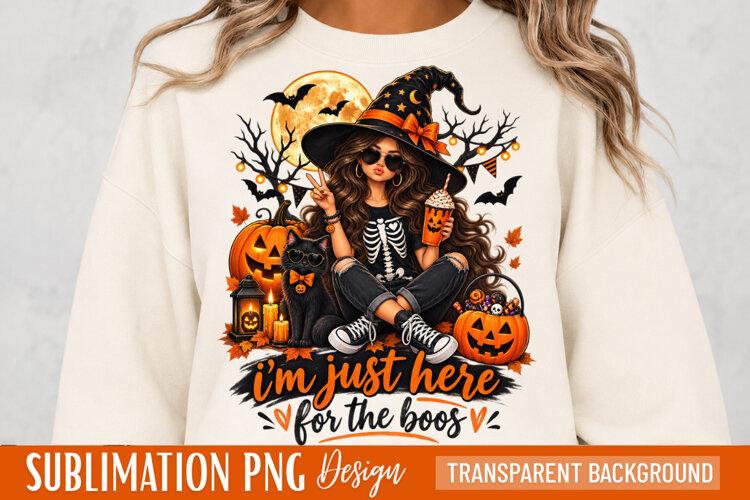 here for the boos, witch png, halloween witch, funny hallowe example image 1