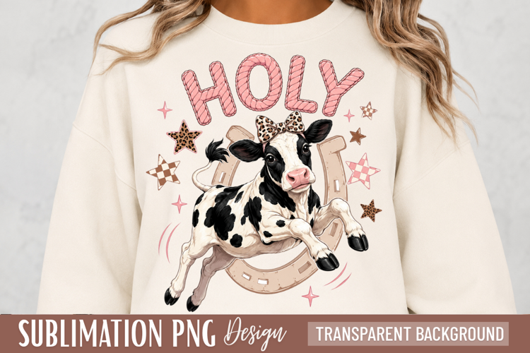 holy cow png, cow png, floral cow design, funny cow quote