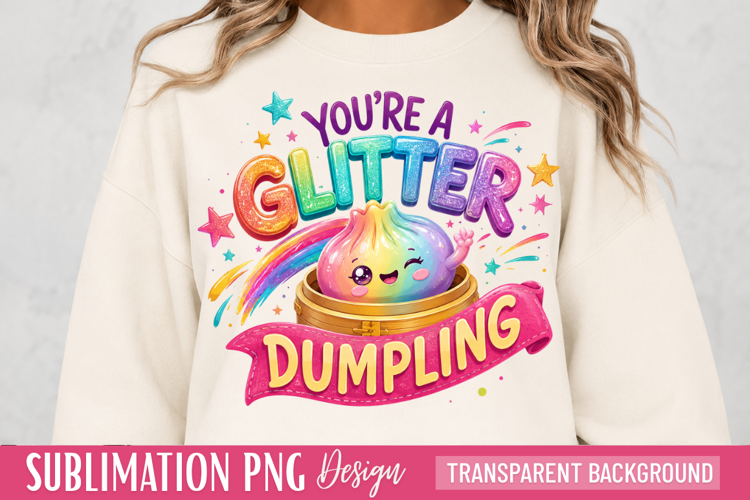 glitter dumpling, cute dumpling png, funny food design