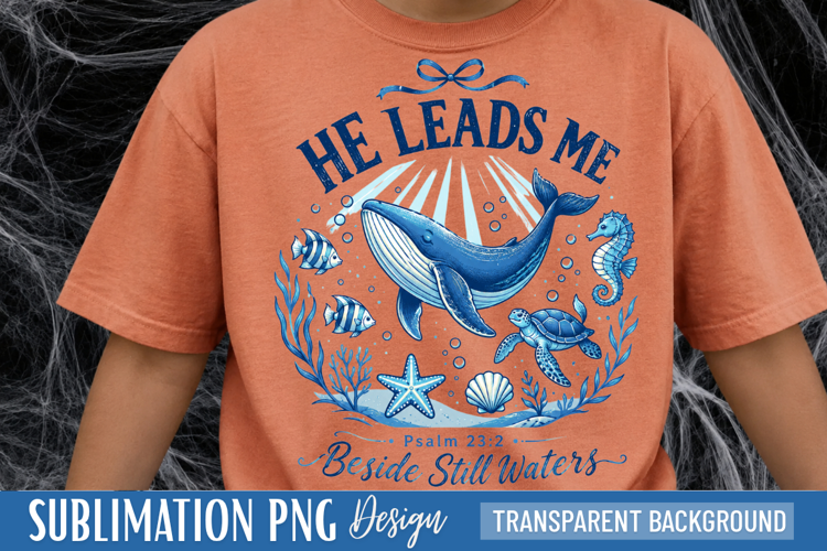 he leads me png, psalm 23 png, christian design, faith png