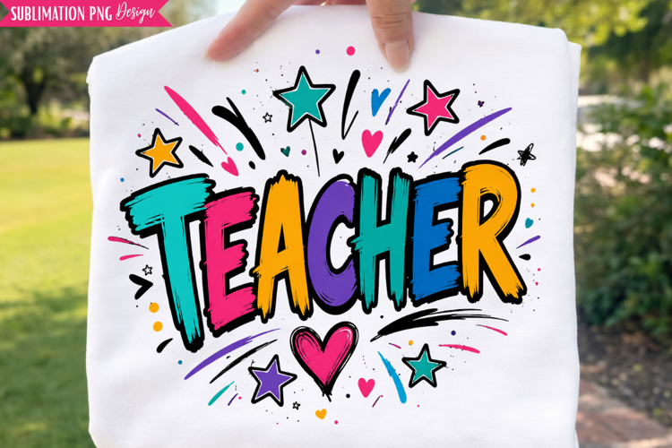teacher png, colorful teacher png, teacher shirt design