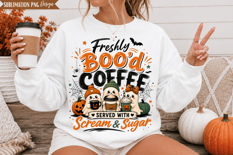 spooky coffee png, halloween coffee png, ghost coffee png,