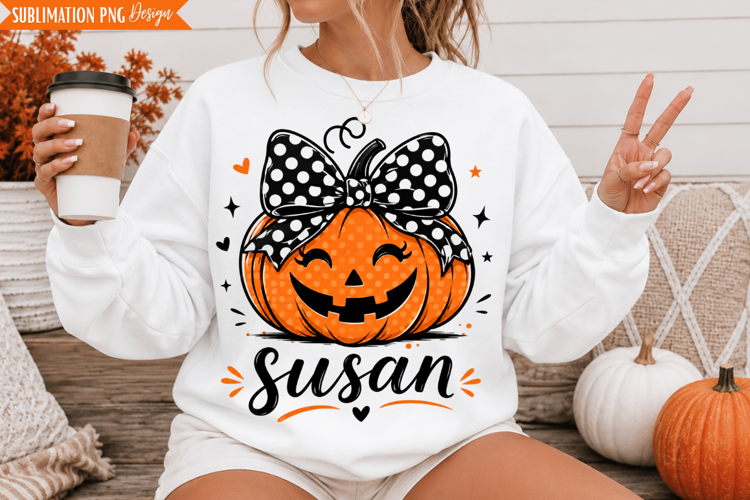 Custom Pumpkin Name PNG Design, Tags: custom pumpkin png