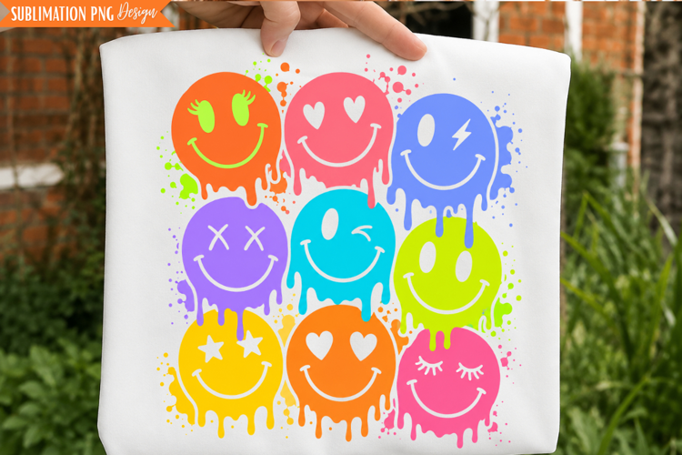 smiley face png, colorful smiley png, happy face png, retro