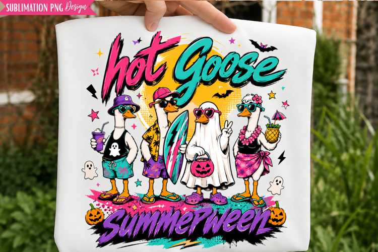 summerween png, halloween goose png, hot goose png, spooky