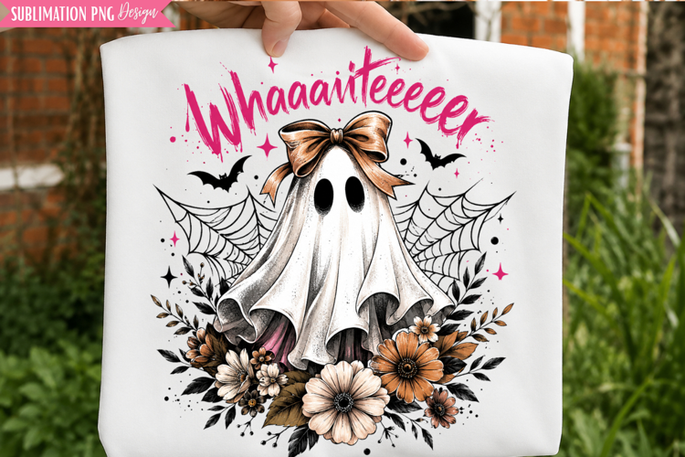 floral ghost png, spooky ghost png, halloween ghost png
