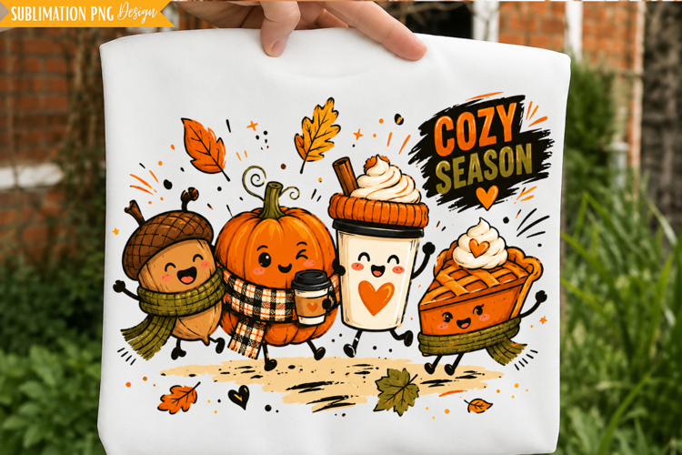 cozy season png, pumpkin season png, fall pumpkin png