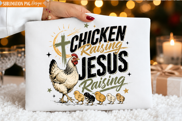 chicken raising png, jesus praising png, christian chicken,