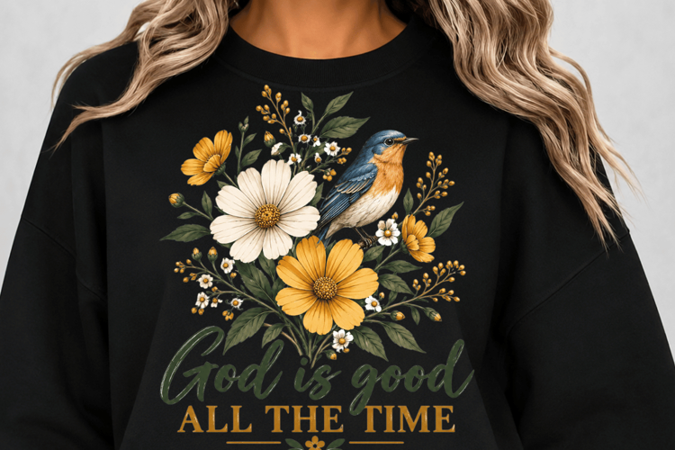 god is good png, christian png, faith png, floral faith png