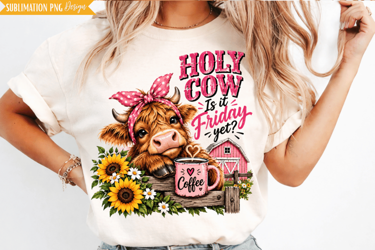 holy cow png, friday png, cow lover png, funny cow png
