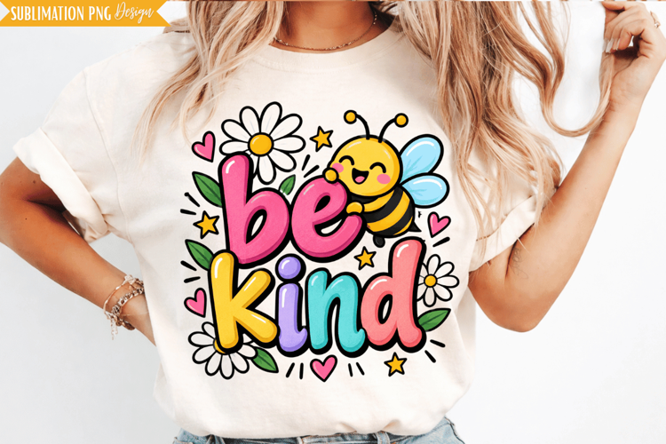 bee kind png, kindness png, bee png, floral bee png