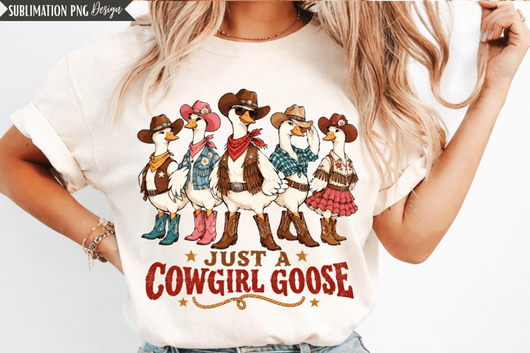 cowgirl goose png, western goose png, cowboy goose png