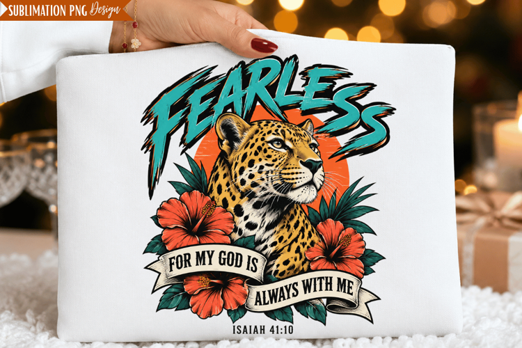 fearless faith png, god is with me png, christian leopard pn