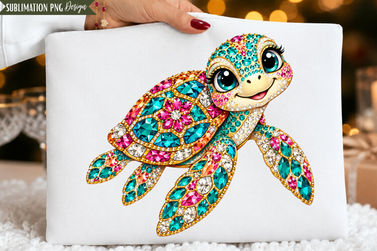 Colorful Sea Turtle PNG Design, sea turtle png, colorful example image 1