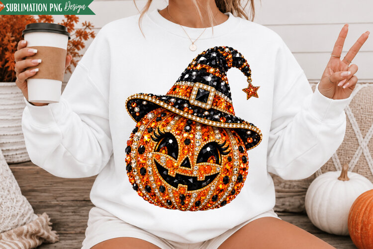 Witch Pumpkin Halloween PNG Design, witch pumpkin png example image 1
