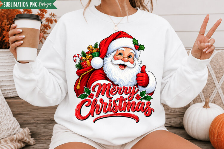 Merry Santa Christmas PNG Design, merry christmas png, santa example image 1
