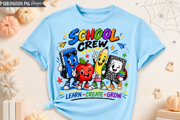 School Crew PNG Design, school crew png, back to school png example image 1