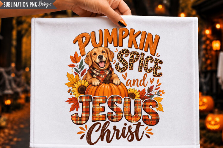 Pumpkin Spice Jesus PNG Design, pumpkin spice jesus, jesus example image 1