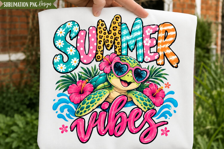 Summer Vibes Beach PNG Design, summer vibes png, beach png example image 1
