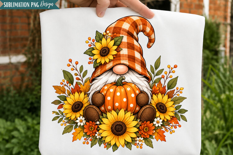 Fall Gnome Pumpkin PNG Design, fall gnome png, pumpkin gnome example image 1