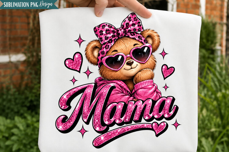Leopard Mama Bear PNG Design, mama bear png, leopard mama pn example image 1
