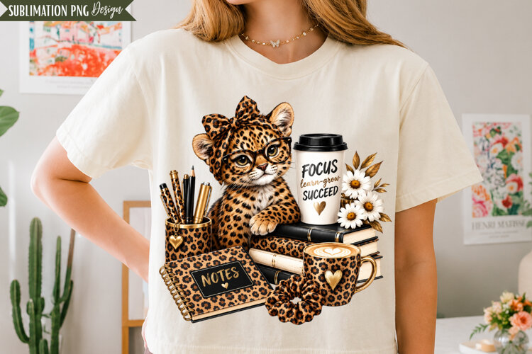 Leopard Teacher Supplies PNG Design, teacher supplies png example image 1
