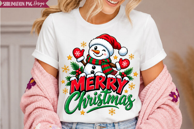 Merry Christmas Snowman PNG Design, merry christmas png example image 1