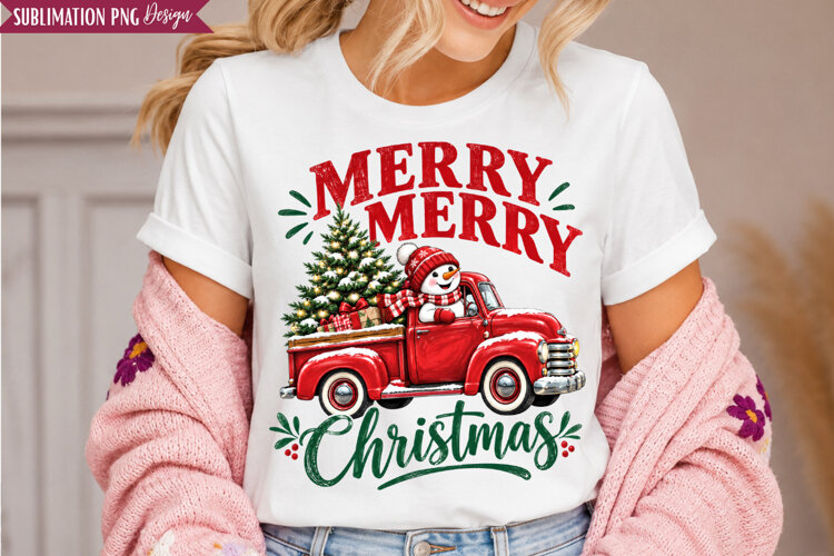 Merry Christmas Truck PNG Design, merry christmas png example image 1