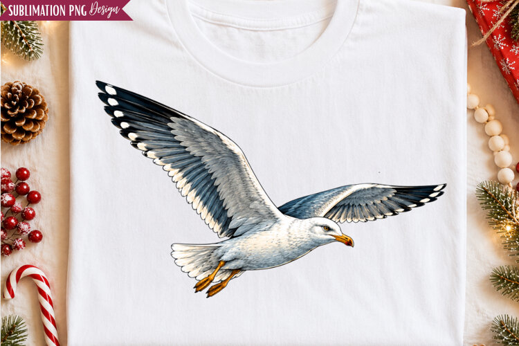 Watercolor Seagull Bird PNG Design, seagull png, watercolor example image 1