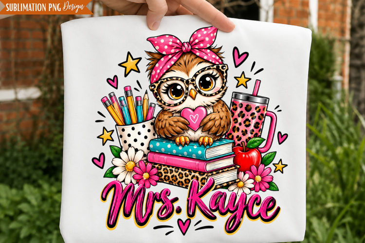 Custom Teacher Owl PNG Design, custom teacher owl png