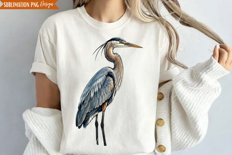 Watercolor Heron Bird PNG Design, heron bird png, watercolor