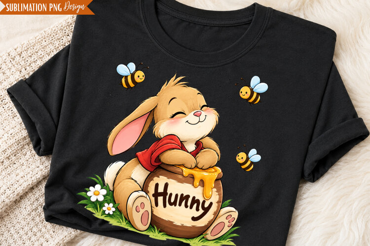Honey Bunny Fall PNG Design, honey bunny png, cute bunny png example image 1