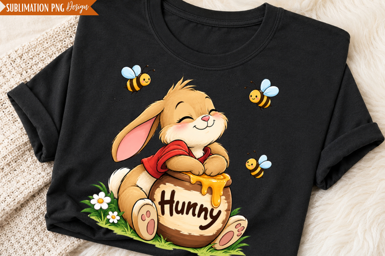 Honey Bunny Fall PNG Design, honey bunny png, cute bunny png