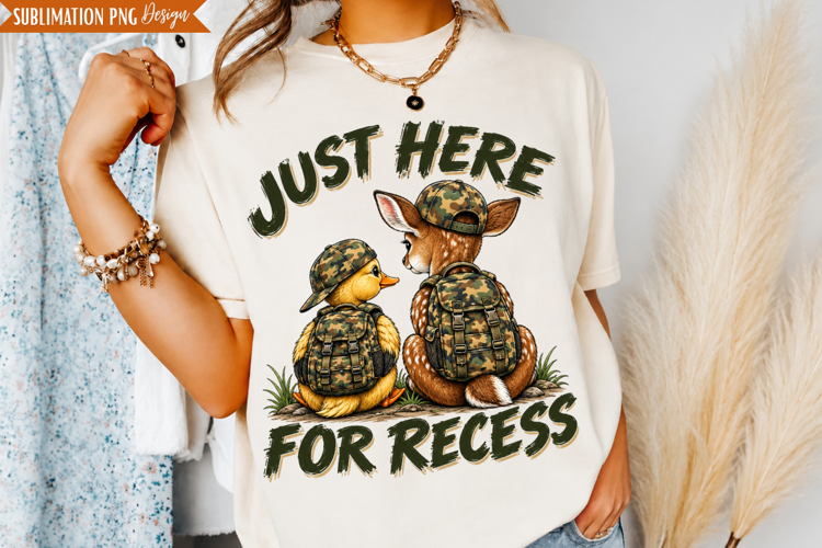 Recess Teacher Humor PNG Design, just here for recess
