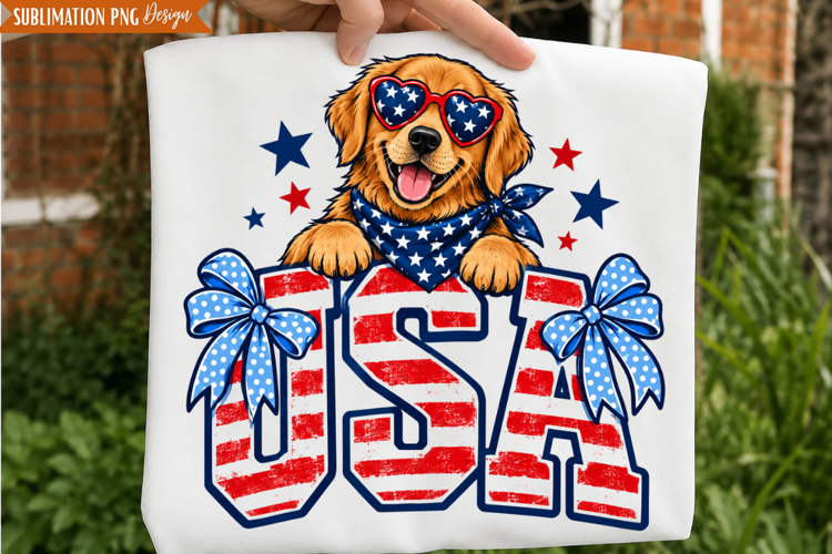 Patriotic Dog USA PNG Design, patriotic dog png, usa dog png