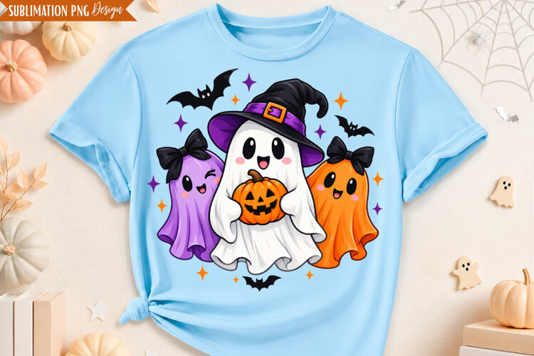 Halloween Ghost Friends PNG Design, halloween ghosts png example image 1