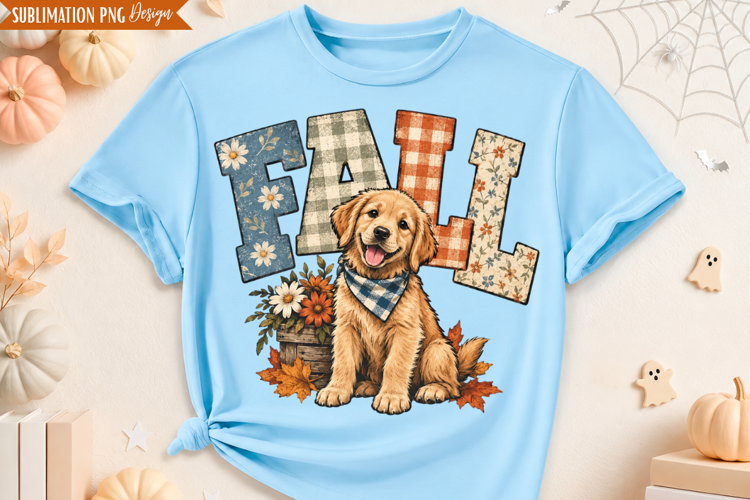 Fall Dog Autumn PNG Design, fall dog png, autumn dog png,