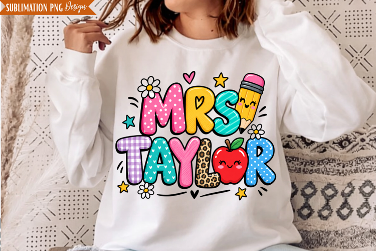 Custom Teacher Name PNG Design, custom teacher png, personal