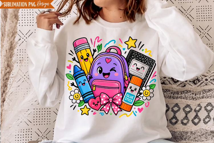 Colorful School Supplies PNG Design, school supplies png,
