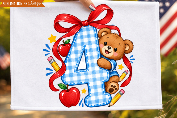 Fourth Grade Teddy PNG Design, fourth grade png, 4th grade