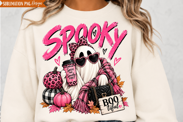 Pink Spooky Ghost PNG Design, pink spooky ghost png, spooky