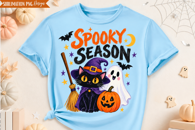 Spooky Season Cat PNG Design, spooky season png, halloween