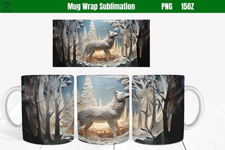 3D Christmas Mug Wrap Sublimation | 15 OZ example image 1