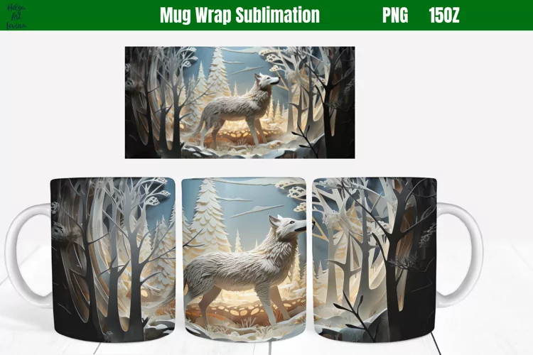 3D Christmas Mug Wrap Sublimation | 15 OZ