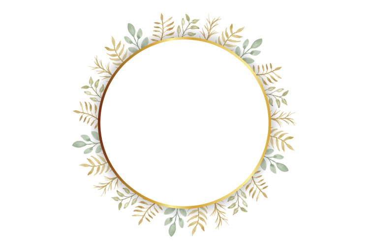 Beautiful watercolor frame with leaves