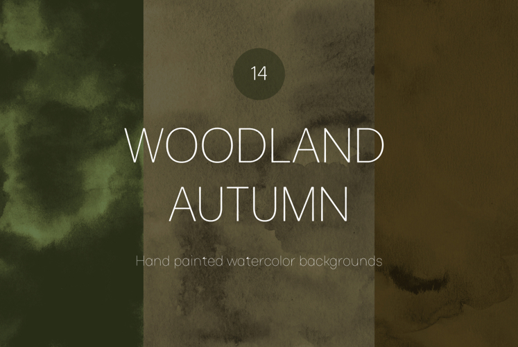 Woodland autumn - watercolor backgrounds pack