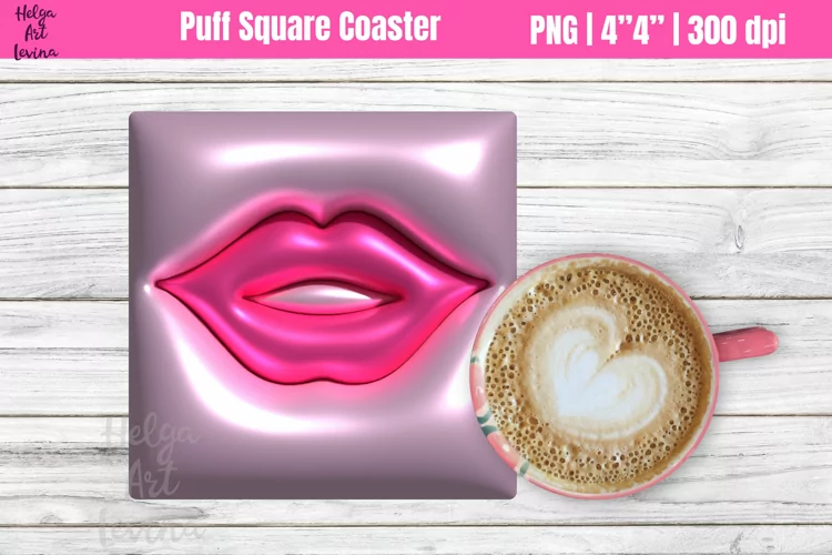 3D Puff Square Coaster| Sublimation Coaster