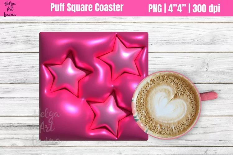 3D Puff Square Coaster| Sublimation Coaster