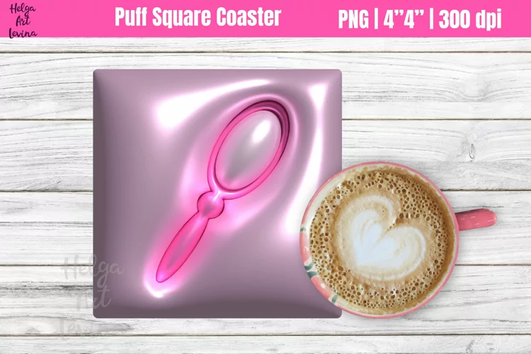 3D Puff Square Coaster| Sublimation Coaster