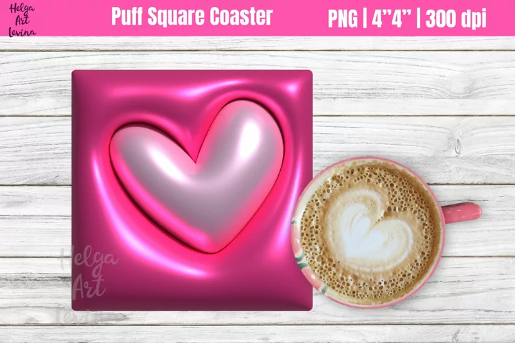 3D Puff Square Coaster| Sublimation Coaster